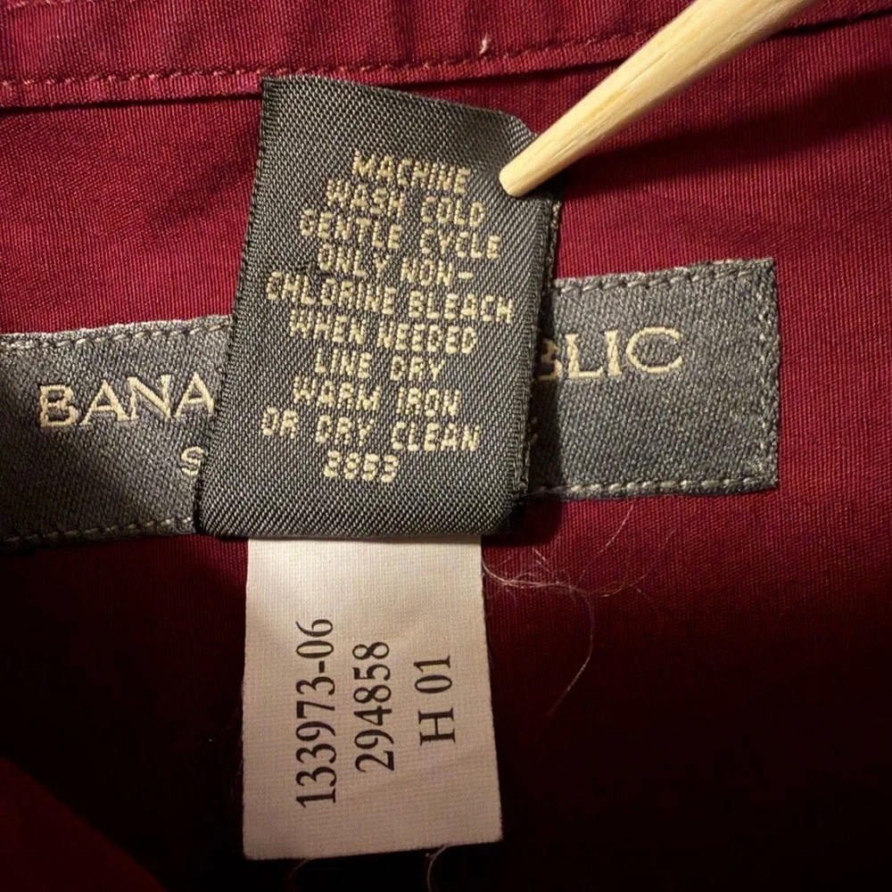 Men's Dark Red Short Sleeve XL Button Down Classic Fit Shirt Banana Republic